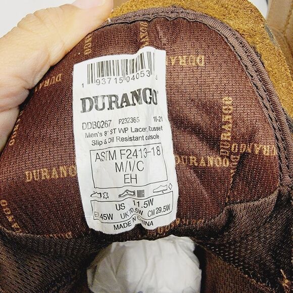 NWT DURANGO Men’s 8” Russet Waterproof Maverick XP Lacer Boot Size 11.5